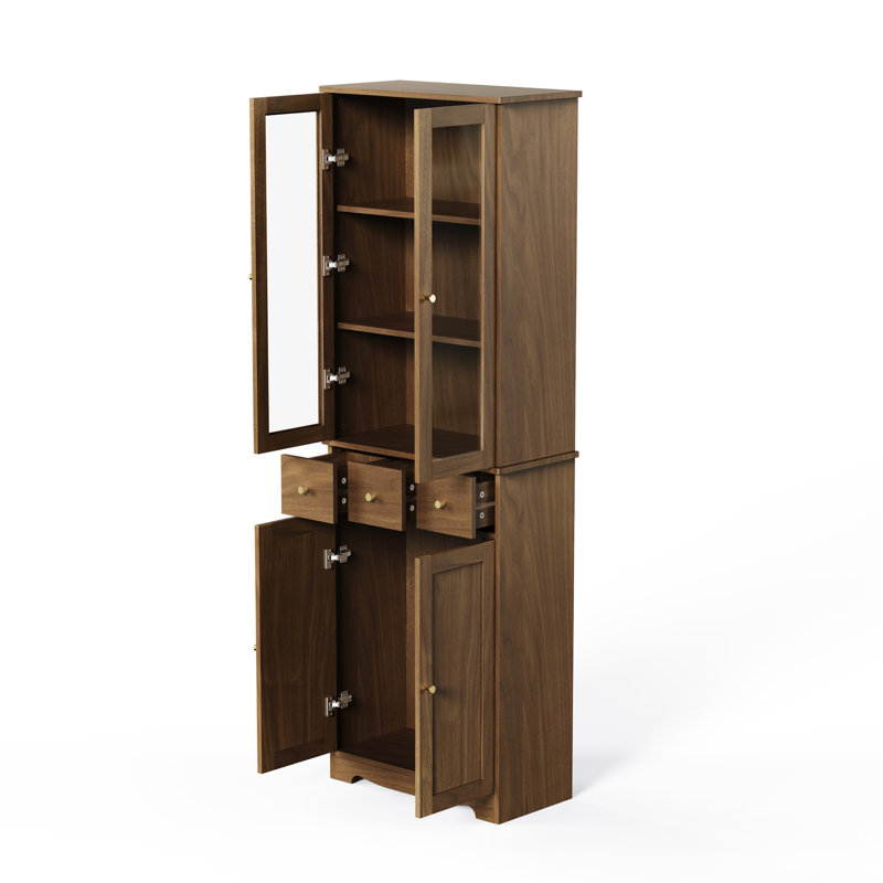 Armoire à linge autoportante Bansal, Brun