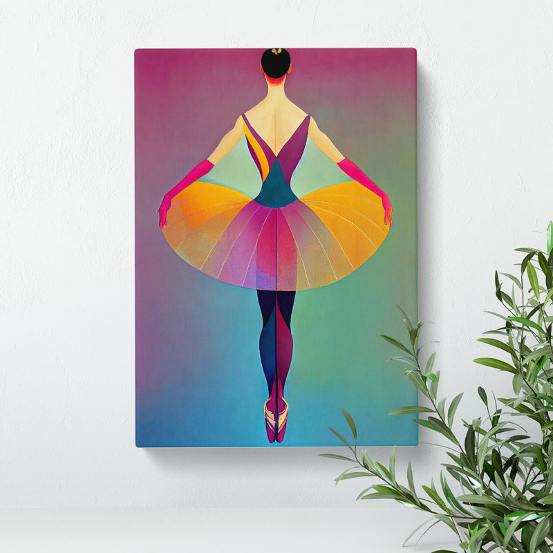 Pop Art Ballerina No.3 - Wrapped Canvas, 50cm H x 35cm W x 3cm D