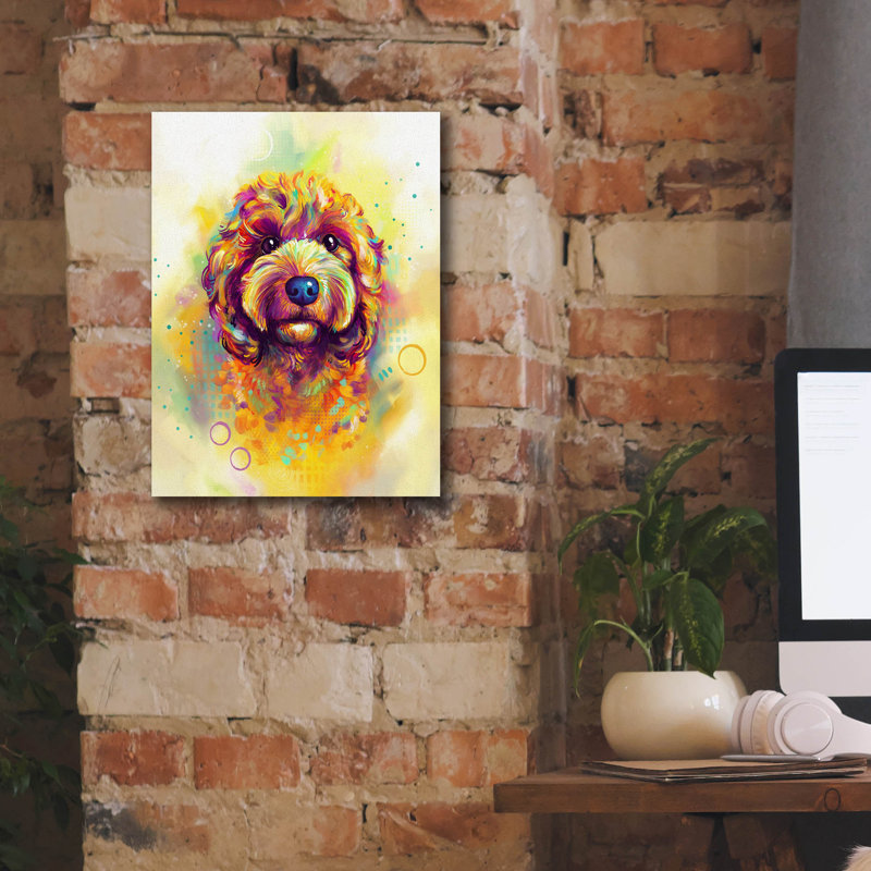 «Pop Art Goldendoodle» par Furbaby Affiliates, art mural sur toile, H 16 po x l 12 po x P 0,75 po