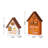 2-Piece 8"H Lighted Fall Wooden House-Shaped Table Decor