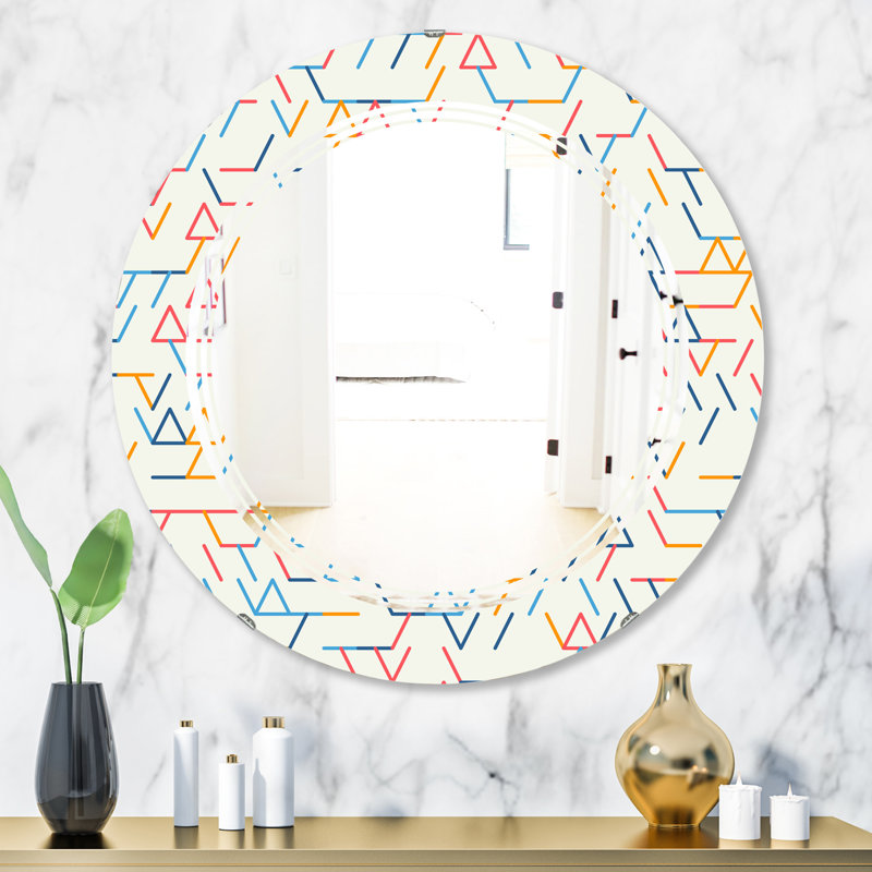 Miroir mural moderne à motif géométrique abstrait triple C, 31,5 po x 23,7 po