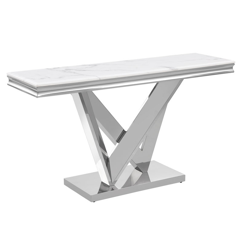 Console en marbre Yulianna, Argent