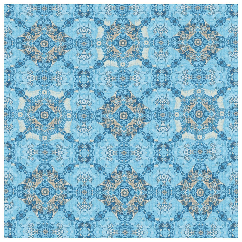 Coussins décoratifs bleus à double face Mandala, 14 X 14 pouces