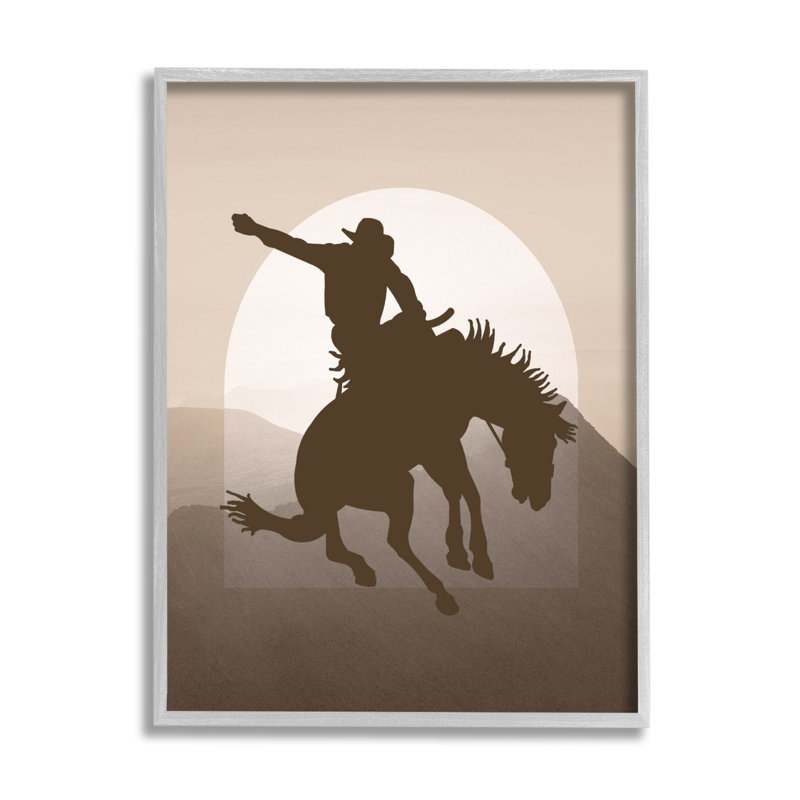 Silhouette de cowboy moderne par Karen Smith, H 14 po x l 11 po x P 1,5 po, Estampe numérique Farmhouse