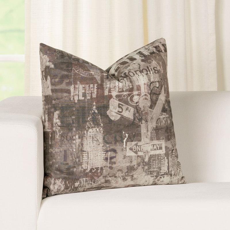 Abstract Cotton Blend Throw Pillow, 26" x 26"