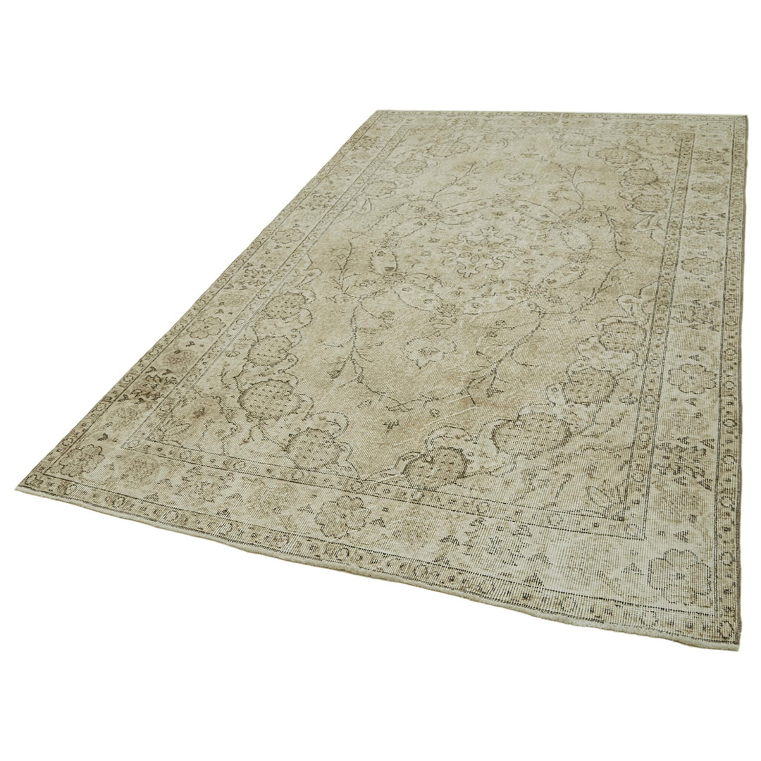 Vintage Beige Vintage Wool Handmade Area Rug