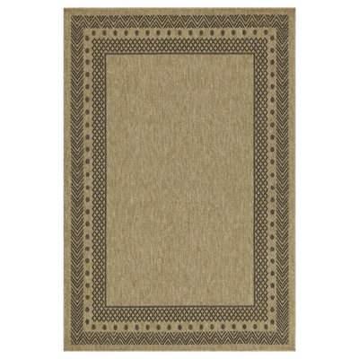 Earth GC_NTL1006 Jute/Black Indoor/Outdoor Area Rug