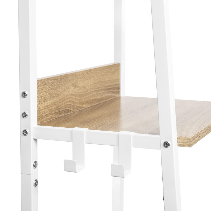Ladder Bookcase, 170"H x 40"W x 34"D, Brown/White