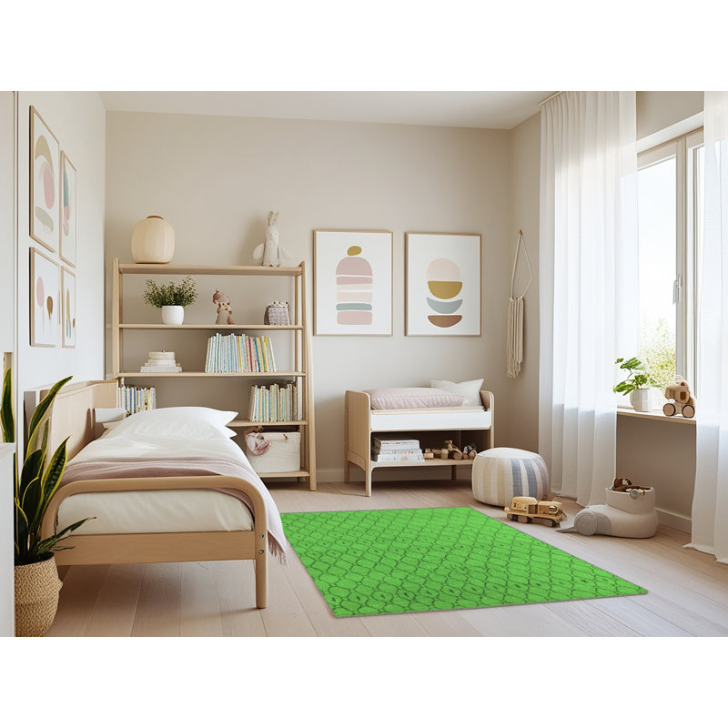 Washable Geometric Indoor Rug, Rectangle 4' x 6'