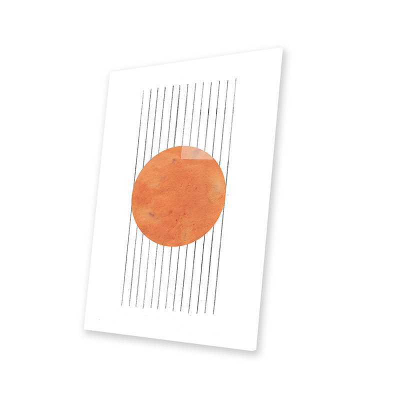 Orange brûlé abstrait - impression sans cadre, H 24 po x l 16 po x P 0,25 po