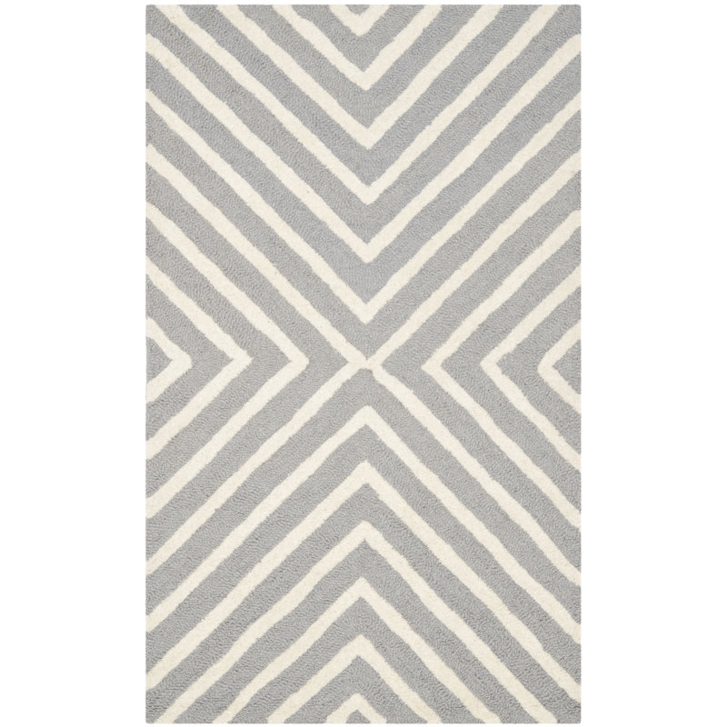 Tapis géométrique en laine touffeté à la main Garibald, Rectangle 11 pi x 15 pi