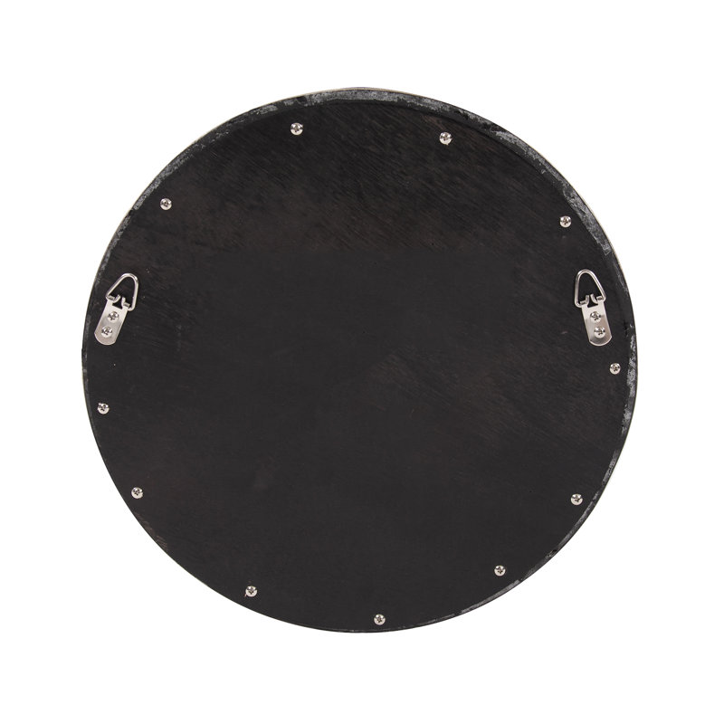 Round Metallic Silver Convex Wall Mirror