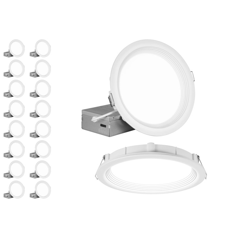 RELS 6'' Selectable Color Temperature Dimmable Air-Tight IC Rated LED Canless Recessed Lighting Kit