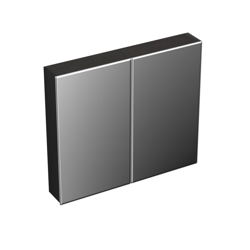 Jamiley Surface Mount Mirror Cabinet, Black Oiled, 80.2cm H x 125cm W x 68cm D