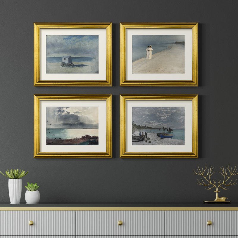 "Vintage Landscape XXXI", ensemble de 4 reproductions encadrées