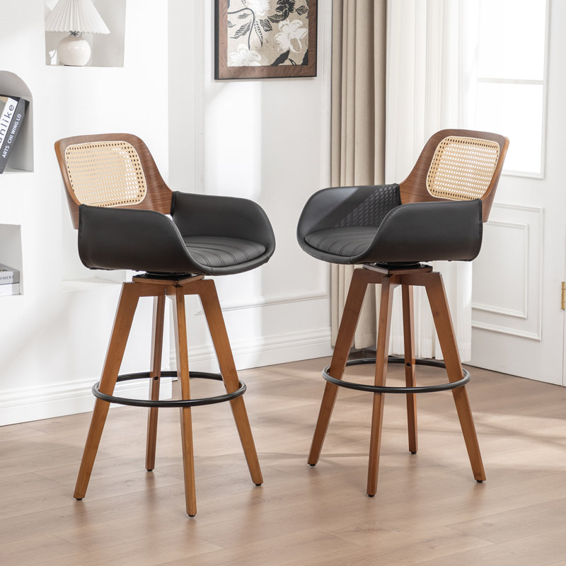 Derek Swivel Bar Stool, Bar Stool (76.2cm Seat Height), Black