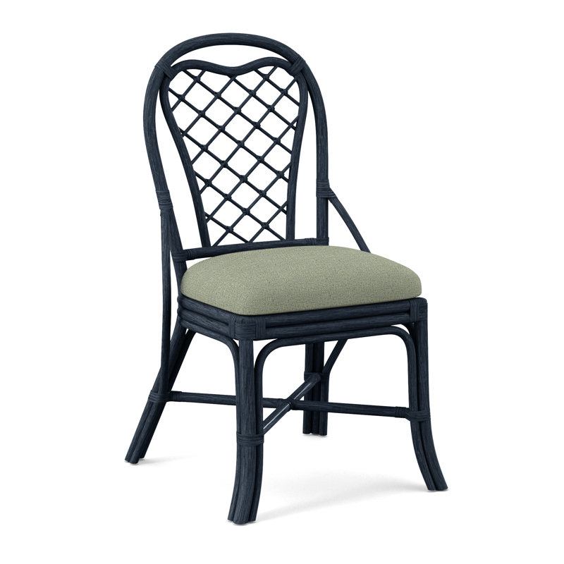 Trellis Back Side Dining Chair, Green Performance Fabric; 0851-54, Navy