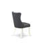 L'ensemble de salle à manger 3 pièces comprend une table de cuisine ronde avec piédestal et 2 chaises Parson rembourrées, lin blanc-2013510076