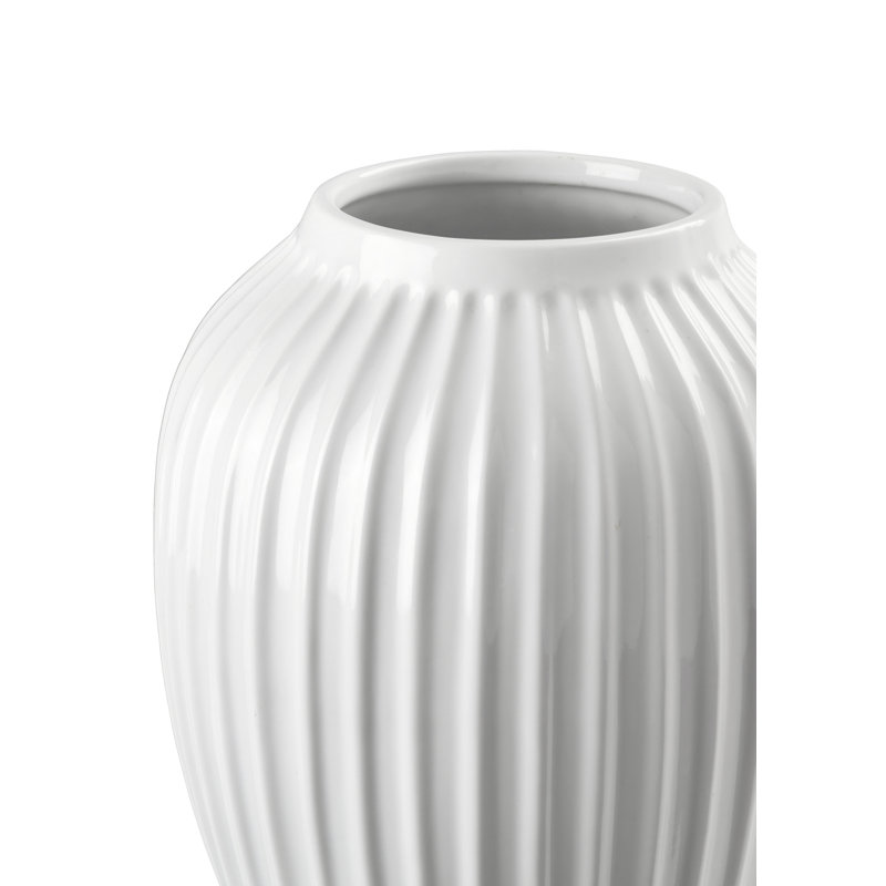 Hammershøi Handmade Table Vase, White, 10" H x 7.9" W x 7.9" D