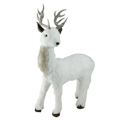 Décoration de table cerf sur pied 20 po blanc et doré