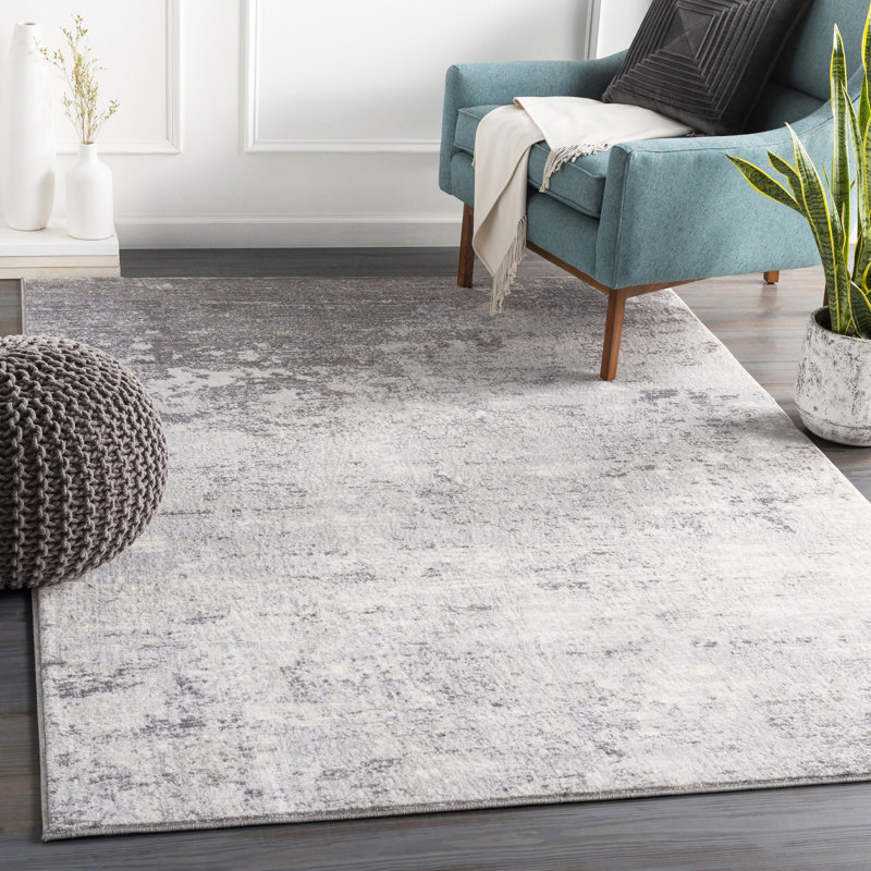 Power Loom Charcoal/White Rug, Square 200 cm