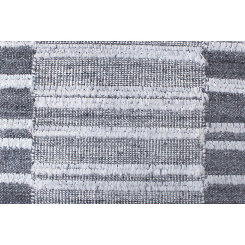 Wool Striped Area Rug, Rectangle 6' x 9'