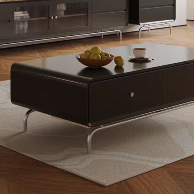 Combinaison simple de table basse et de meuble télé, Noir, noir, noir, noir