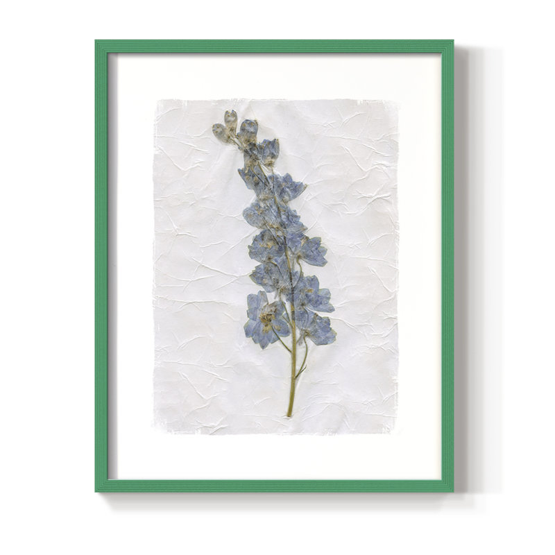 Découpage floral I, reproduction encadrée - bois massif, H 15 po x l 12 po, Vert