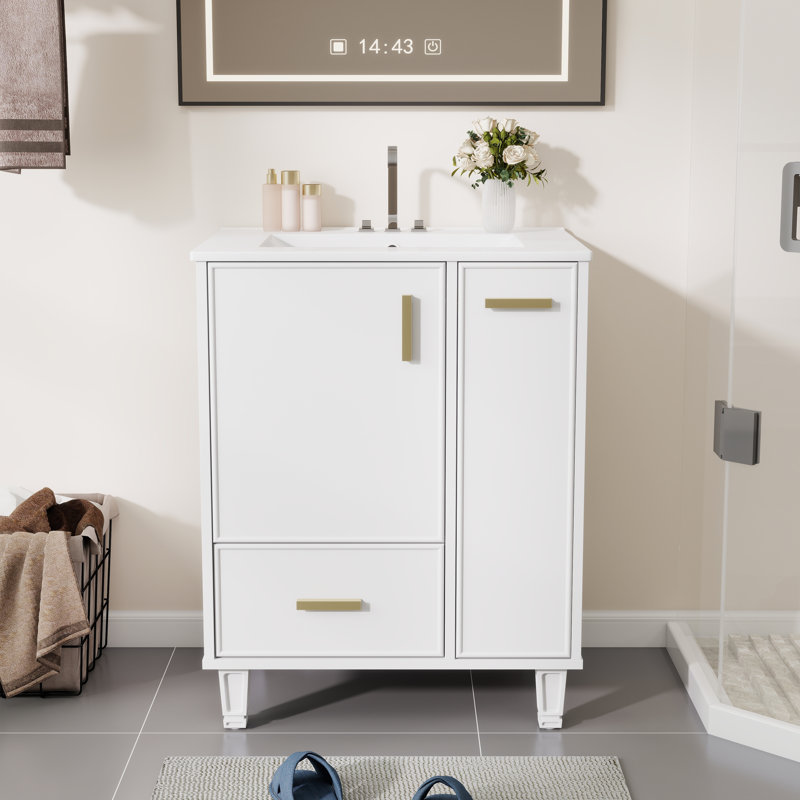 Meuble-lavabo 24 po avec lavabo, Blanc