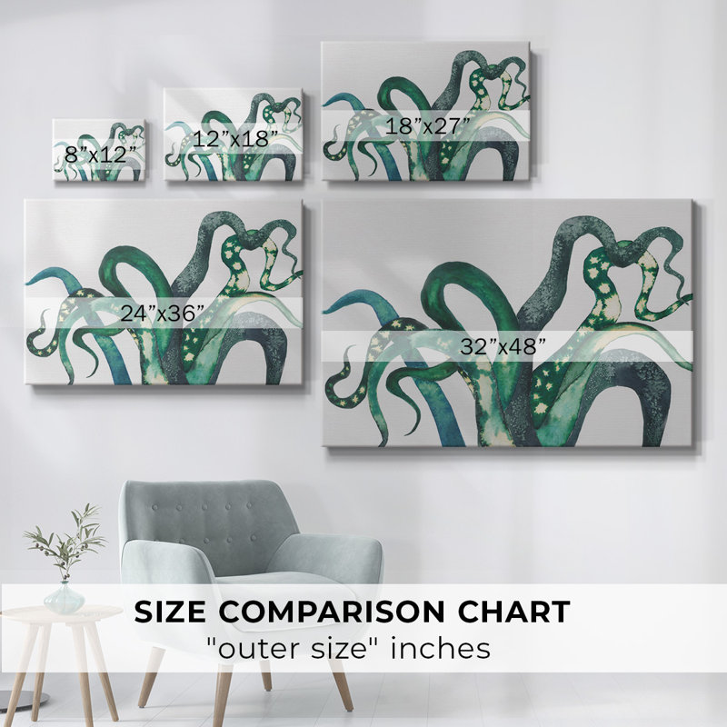 Pieds octo - Toile tendue avec châssis, H 12 po x l 18 po