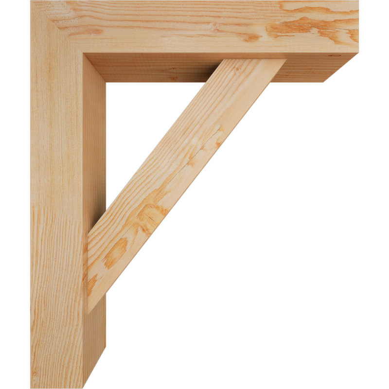 5 1/2"W x 22"D x 26"H Traditional Block Smooth Bracket w/ Offset Brace, Douglas Fir, 26 x 22, 5 1/2"W Douglas Fir (Smooth)