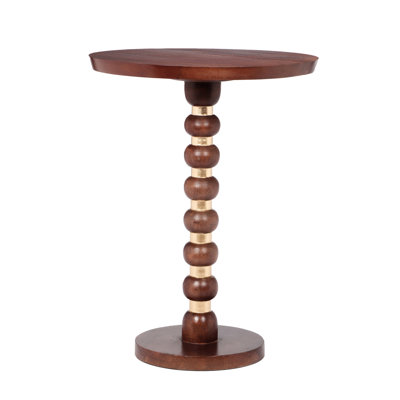 Mango Wood Round Work Table Honey  Functional Piece Solid End And Attractive