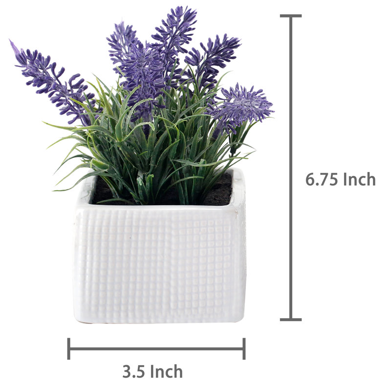 17cm Faux Flowering Plant in Ceramic Pot