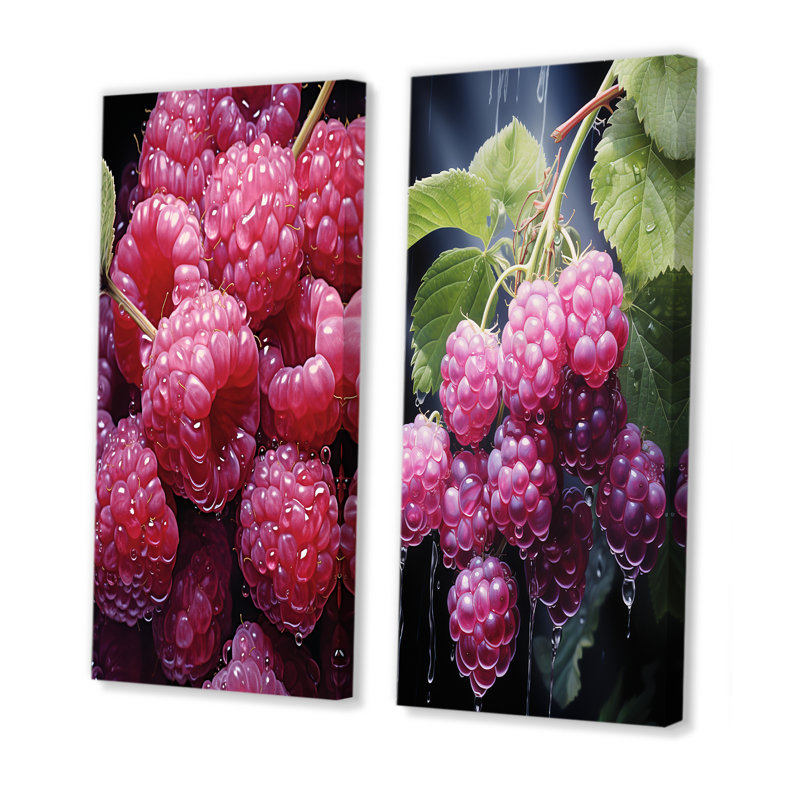 Ensemble de salon 2 pièces Lustrous Lilac Raspberry Radiance - Fruits, Toile tendue, H 28 po x l 25 po