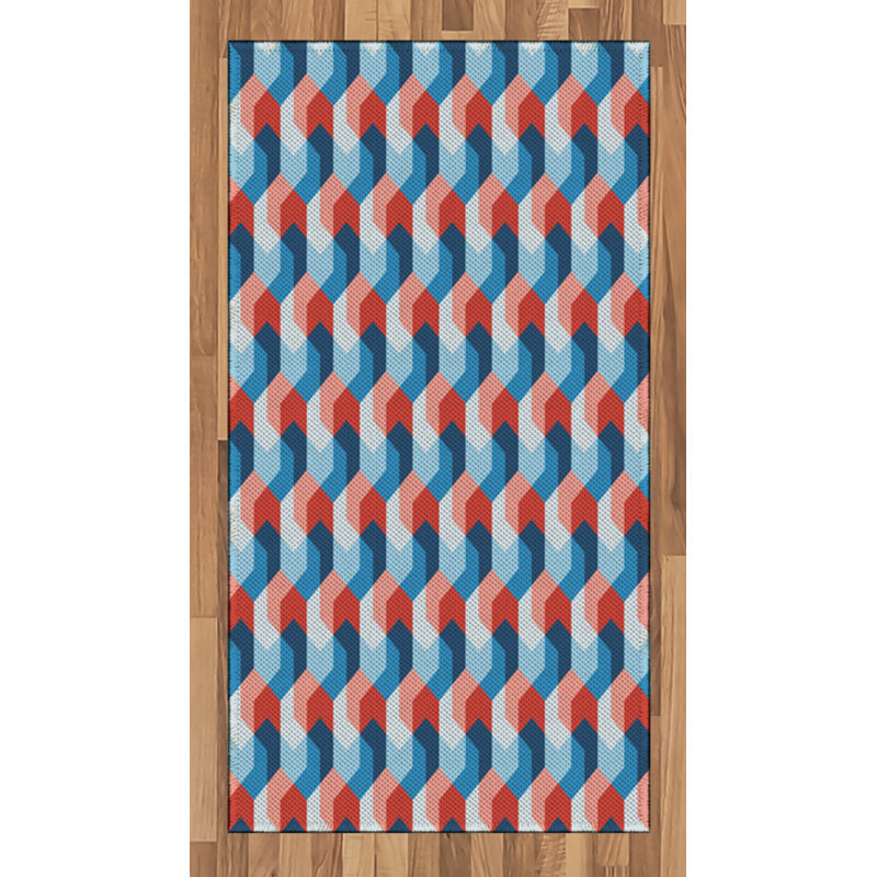 Tapis décoratif à haute densité en fibres de polyester à haute densité Fractal, Rectangle 2 pi 7 po x 5 pi