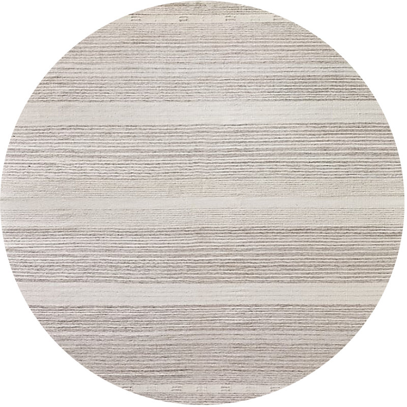 Tapis ivoire à rayures Sivert, Rond 4 pi