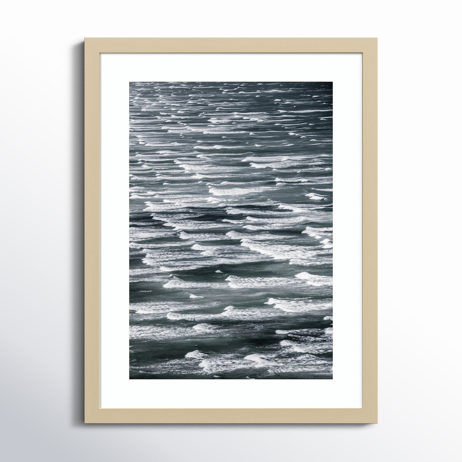 Daisey "Infinite Waves 02" Print, Brown Framed, 25" H x 19" W