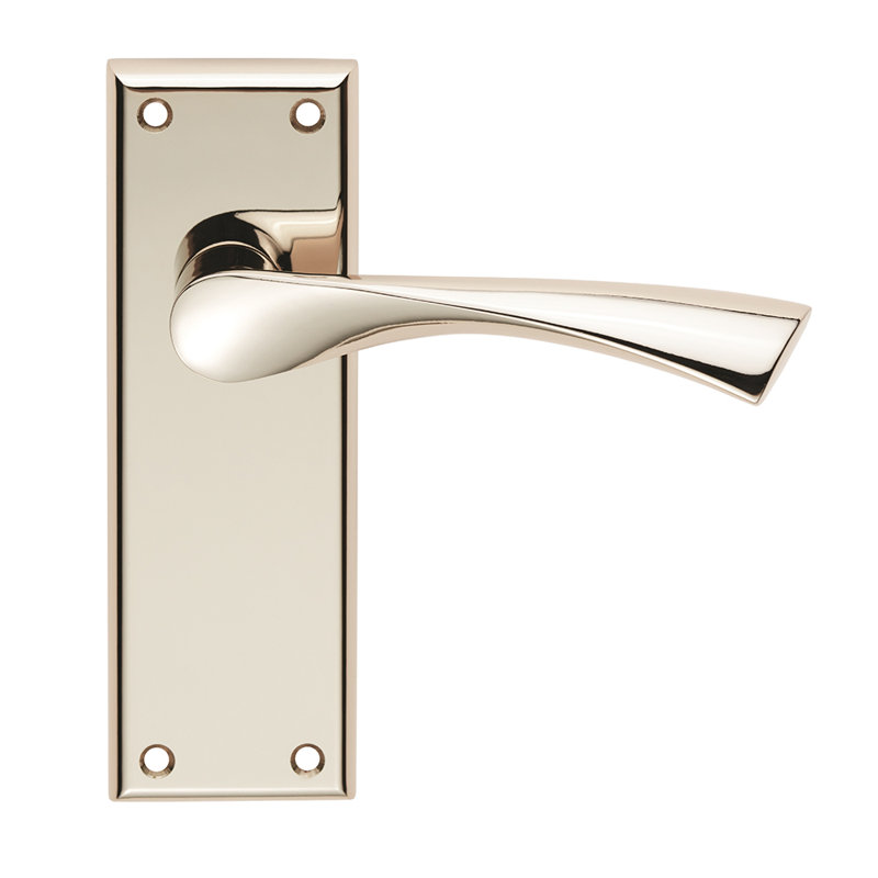 Venti Latch Door Handle, Polished Nickel