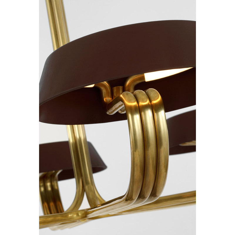 Hudson St. 37" Chandelier, Natural Brass, Carob