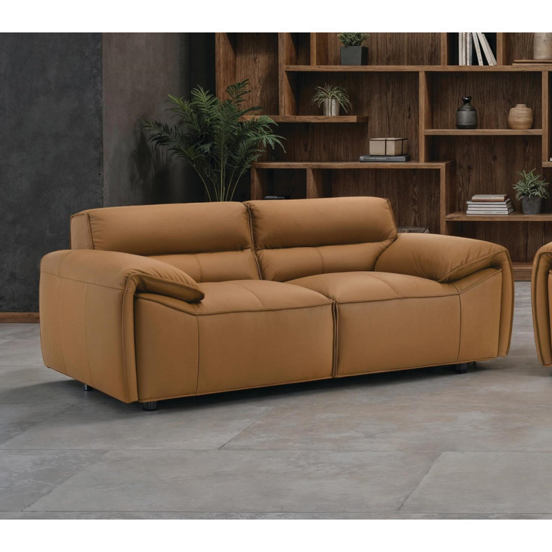 Causeuse en cuir Faulkner, Orange