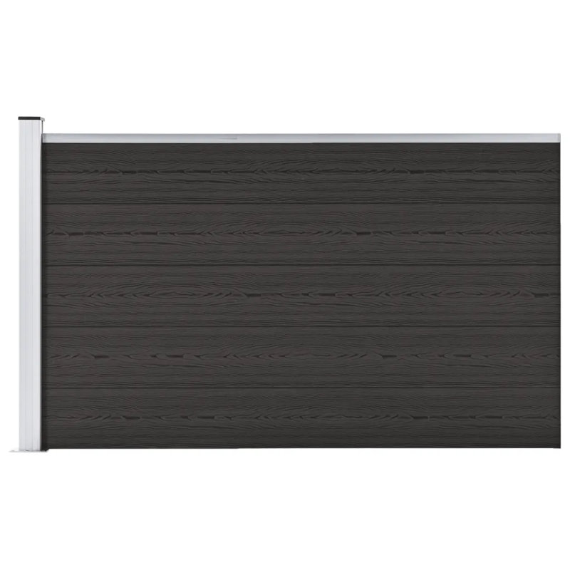 Abreana Garden Fence WPC, 175cm W x 105cm H, Black