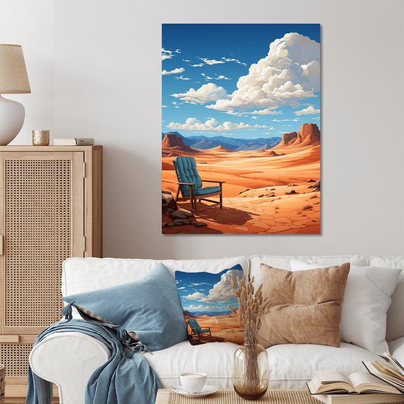 Sunlit Serenity Desert Solitude - désert, art mural en métal, H 40 po x l 30 po x P 1,5 po
