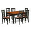 Table de salle à manger 7 pièces à plateau en bois massif avec 6 chaises et dossier en treillis-109867254-109867252-106915008
