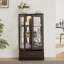 Armoire en verre avec tablettes réglables, 2 portes et tiroir pour une présentation et un rangement élégants-180980274