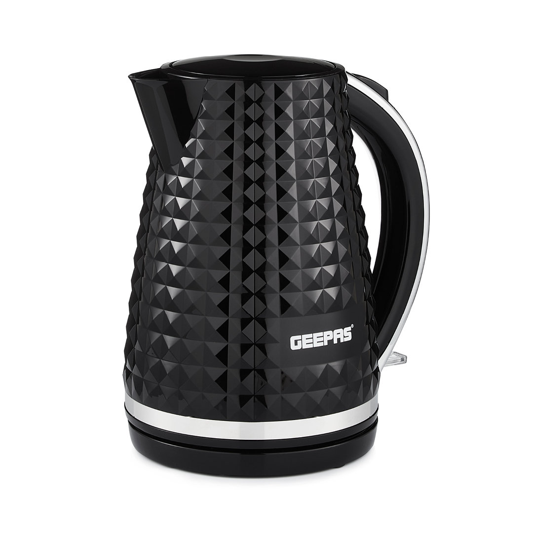 GEEPAS Argyle 1.7L Cordless Electric Kettle | Textured Kettle with 360° Rotational Base & Concealed Heating | Auto Shut Off Boil Dry Sensor | Space Sa