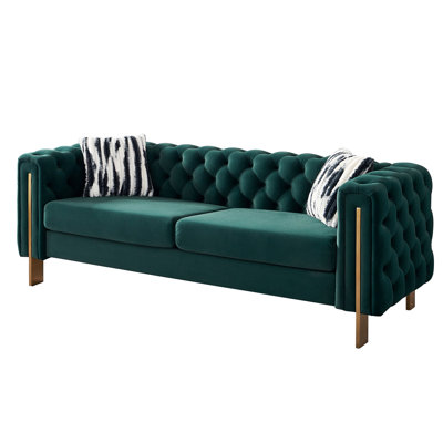 Cedro 84.25'' Velvet Rolled Arms Chesterfield Sofa -  Mercer41, B31EDC71572D43A1A17040F7A569BC89