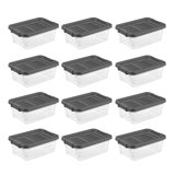 Sterilite Clear Plastic Stacking Storage Containers w/ Lid