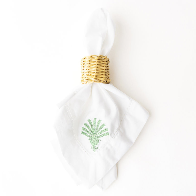 Deco Palm Embroidered Dinner Napkin