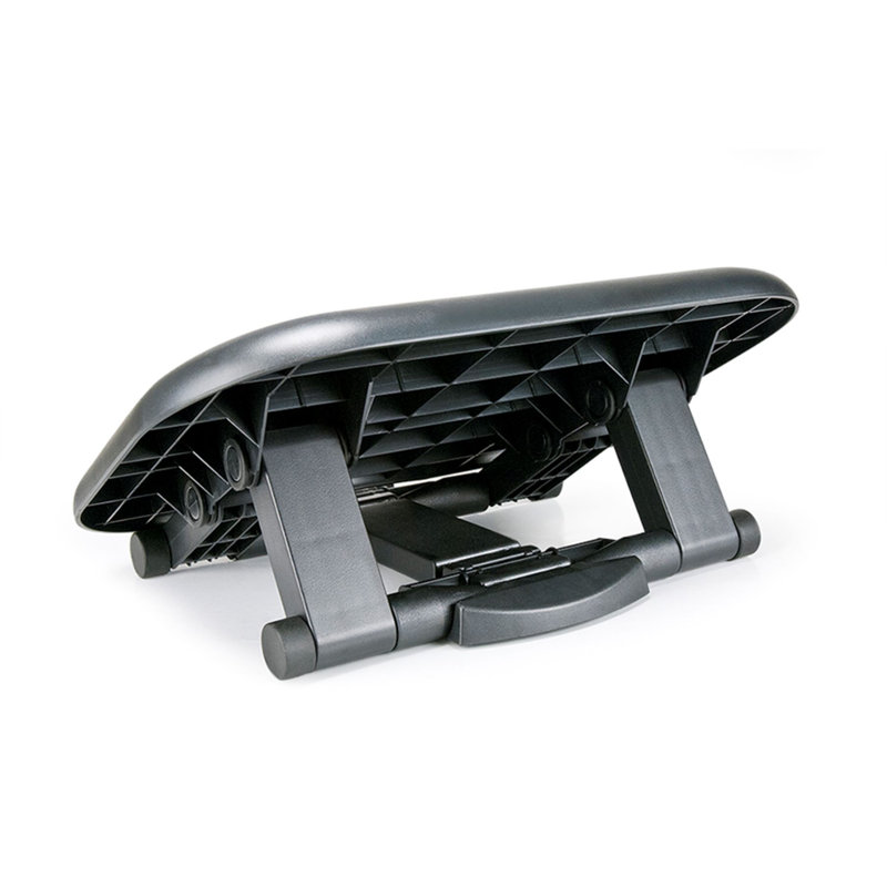 Black Adjustable Ergonomic Plastic Footrest with Massage Surface