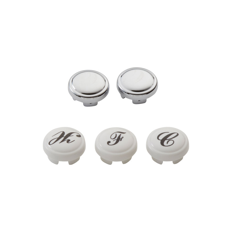 Kingsley Hot and Cold Handle Index Caps Kit, Chrome